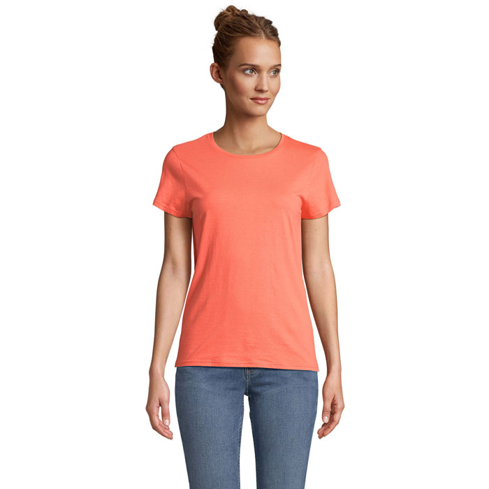 T-shirt publicitaire coton bio 150g femme Crusader Pop Orange
